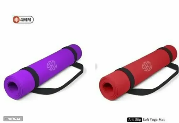 ALLFIT 4MM YOGA MAT RED AND PURPLE COLOR WITH CARRY STRAP-thumb0