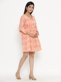 VAIJAYANTI Cotton Women Peach Printed Dress for Women (VJ680-$P)-thumb4