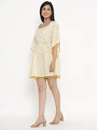 VAIJAYANTI Cotton Women Yellow Printed Dress for Women (VJ681-$P)-thumb1