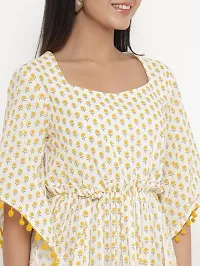 VAIJAYANTI Cotton Women Yellow Printed Dress for Women (VJ681-$P)-thumb3