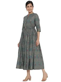 Indian Virasat Blue Printed Flared Kurta-thumb1