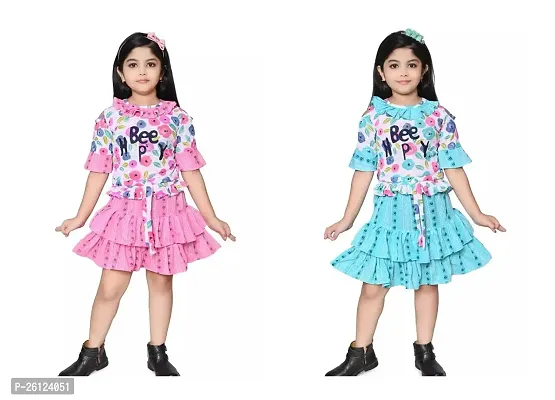 Modern Multicoloured Frock for Girls-Pack of 2-thumb0