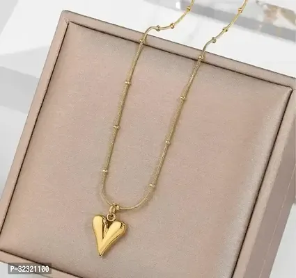 Gold Plated Anti Tarnish Stainless Steel Heart Pendant Chain-thumb0