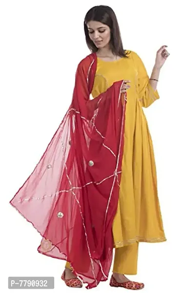 TAJNAN Women's Solid Chiffon Dupatta (redduppata_Red_Standard)-thumb0