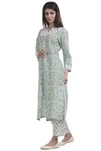 TAJNAN Cotton Kurta and Pant Set for Women Green-thumb4