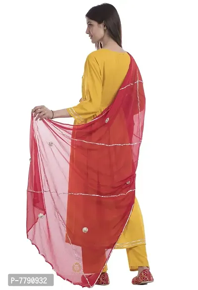 TAJNAN Women's Solid Chiffon Dupatta (redduppata_Red_Standard)-thumb3