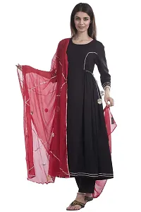 TAJNAN Women's Solid Chiffon Dupatta (redduppata_Red_Standard)-thumb1