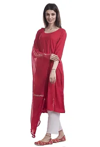 TAJNAN Rayon Suit for Women/Girl(Medium,Red,Pack of 1)-thumb2