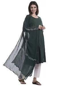 TAJNAN Cotton Kurti for Women/Girl(Medium,Dark Green,Pack of 1)-thumb3