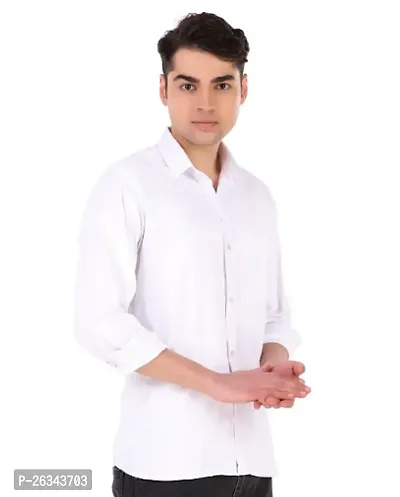 Stylish White Cotton Long Sleeve For Men-thumb3