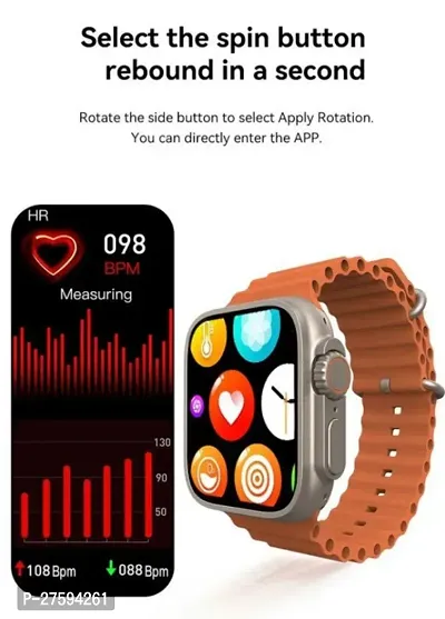 MAGIC T800 ultraSeries 8 Ultra Smart Watch HD 45mm Display Smart Watch Bluetooth Calling Smart Watch with Wireless Charging, Sports Mode, Health Mode SpO2  Sleep Monitoring (Orange)-thumb4