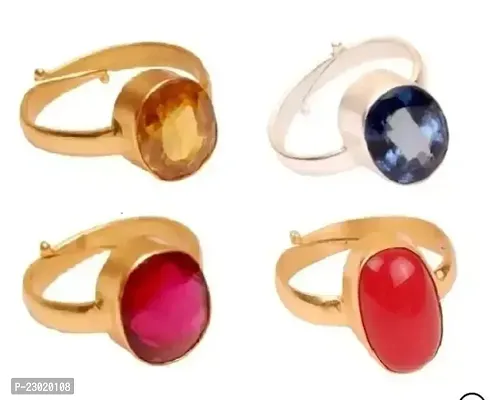 Stylish Alloy Multicoloured Men Rings Pack Of 4