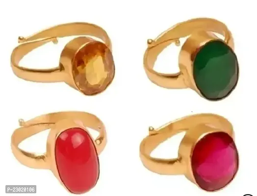 Stylish Alloy Multicoloured Men Rings Pack Of 4