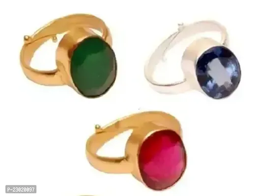 Stylish Alloy Multicoloured Men Rings Pack Of 3-thumb0