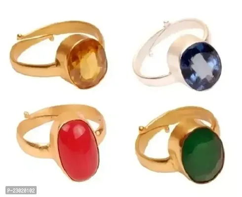 Stylish Alloy Multicoloured Men Rings Pack Of 4