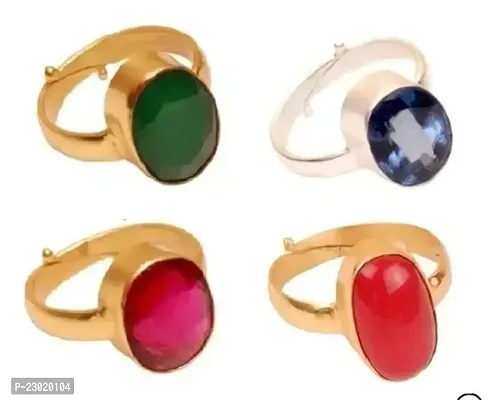 Stylish Alloy Multicoloured Men Rings Pack Of 4