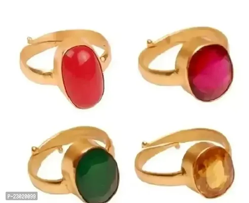 Stylish Alloy Multicoloured Men Rings Pack Of 4