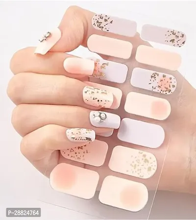 Classic Canvas Arts 14 Tips Glittering Patterns Color Nail Wraps Nail Stickers Ksd-034 Multicolor