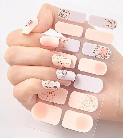 Classic Canvas Arts 14 Tips Glittering Patterns Color Nail Wraps Nail Stickers Ksd-034 Multicolor