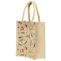 Classy Disposable Jute Exercise Lunch Bag (S, 30x25.5x13.5cm, Brown)-thumb3