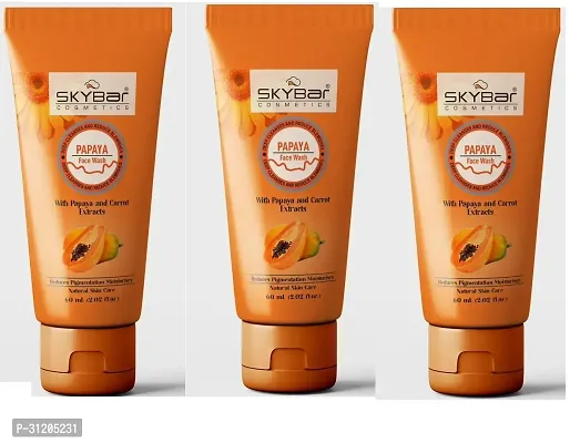 Skybar Papaya Deep Cleanse Face Wash Gentle Exfoliation Visibly Glowing Skin 100 Per Cent Botanical Extracts Suitable For All Skin Types Pack Of 3-thumb0