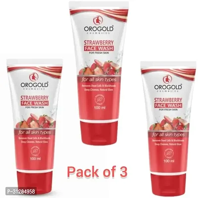 Strawberry Face Wash For Fresh Skin Removes Dead Cells Blackheads Face Wash 100Ml Pack Of -3-thumb0