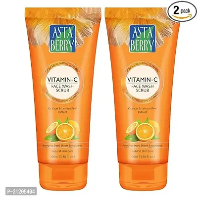 Astaberry Orange Face Wash Scrub(100 Ml -Daily Exfoliating Cleanser -Pack Of 2