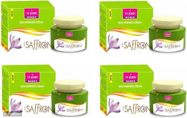 Vi-John Skin Organic Fairness Cream With Saffron For Remove Dark Spots, Skin Whitening With Blend Of Cellule Blanc, Saffron, Vitamin E Mulberry Extract All Skin - 50 Gm Pack Of 4-thumb0