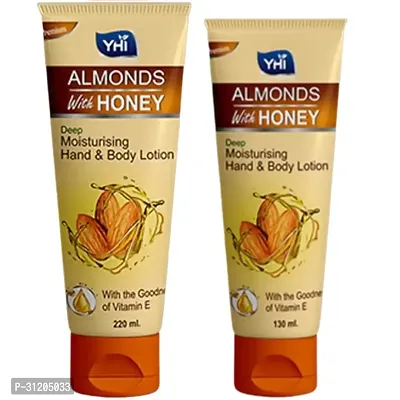 Yhi Almonds With Honey Deep Moisturising Hand Body Lotion 130 Ml Yhi Almonds With Honey Deep Moisturising Hand Body Lotion 220 Ml Combo