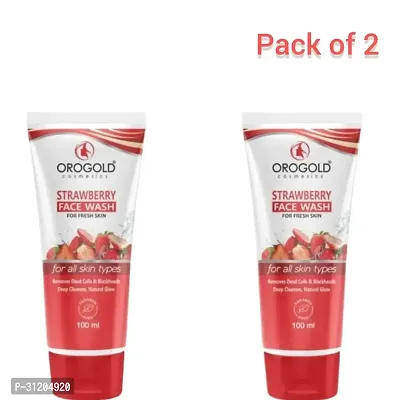 Strawberry Face Wash For Fresh Skin Removes Dead Cells Blackheads Face Wash 100Ml Pack Of -2-thumb0