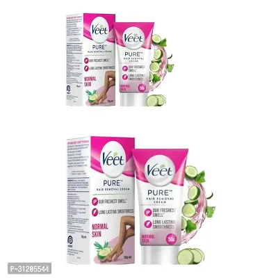 Veet Pure Hair Removal Cream For Women No Ammonia Smell For Normal Skin Pack 2