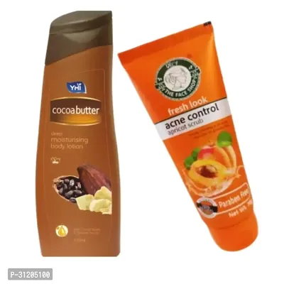 Yhi Cocoa Butter Deep Moisturising Body Lotion Fresh Look Acne Control Apricot Scrub Combo-thumb0