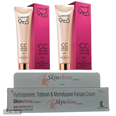 9 To 5 Cc Cream Mini, 01, Light Face Makeup With Natural Skin Shine Cream 15 Gm Combo