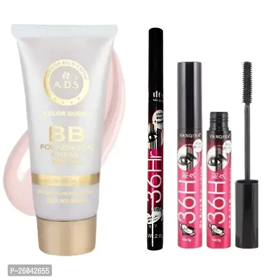 ADS Extreme Glow BB Foundation Cream 36H eyeliner 36H mascara COMBO