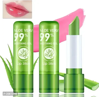 BEAUTY Natural Aloe Vera Lipstick| lipstick| long lasting lipstick| color changing lipstick PACK OF 3-thumb0