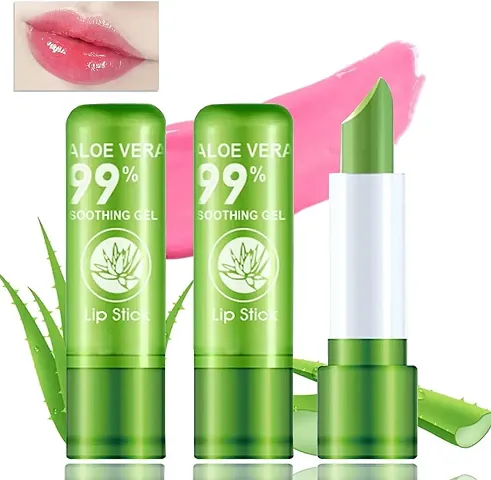 BEAUTY Natural Aloe Vera Lipstick| lipstick| long lasting lipstick| color changing lipstick PACK OF 3