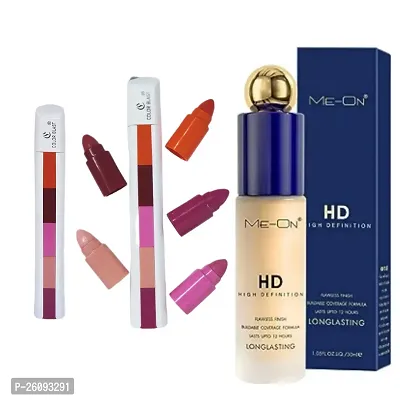 ME-ON HD Foundation 5-in-1 Lipstick  COMBO