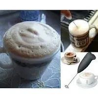 Hongxin Stainless Steel Egg Yoghurt Electric Milk Whipped Creamer Delicate Coffee Blender (Black) PACK OF 1-thumb1