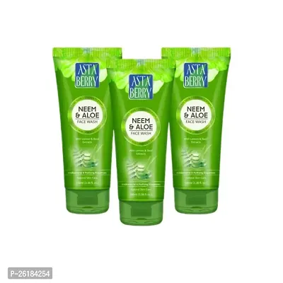 ASTABERRY Neem  Aloe Deep Cleansing Face Wash pack of 3-thumb0