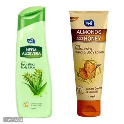 YHI Neem Aloevera skin hydrating hand YHI Almonds with Honey deep moisturising hand  body lotion   body lotion-thumb0