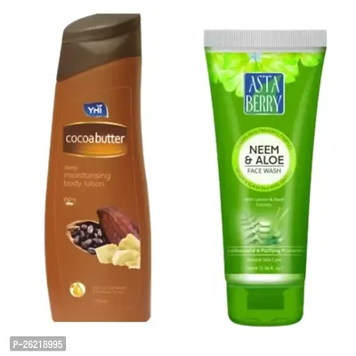 YHI cocoa butter deep moisturising body lotion ASTABERRY Neem  Aloe Deep Cleansing Face Wash-thumb0