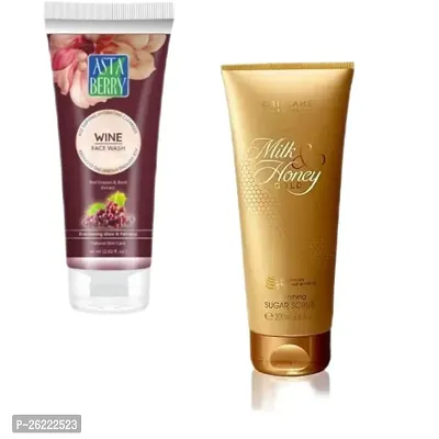 Milk And Honey gold Smoothing Sugar Scrub Astaberry Wine Face Wash-thumb0