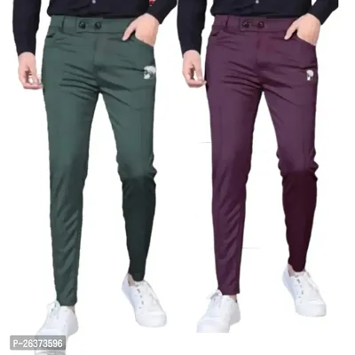 Men Lower pants Track Pants | Stylish Track Pants | Soft Lycra Blend Track Pants | Mens  Boys Lower pack 2-thumb0