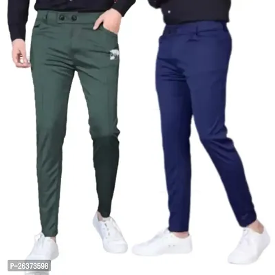 Men Lower pants Track Pants | Stylish Track Pants | Soft Lycra Blend Track Pants | Mens  Boys Lower pack of 2-thumb0