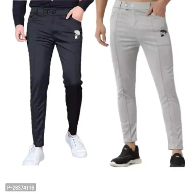 Men Lower pants Track Pants | Stylish Track Pants | Soft Lycra Blend Track Pants | Mens  Boys Lower pack of 2-thumb0