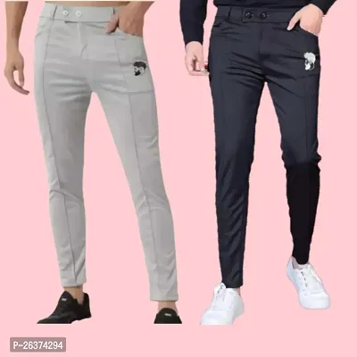 Men Lower pants Track Pants | Stylish Track Pants | Soft Lycra Blend Track Pants | Mens  Boys Lower pack of 2-thumb0