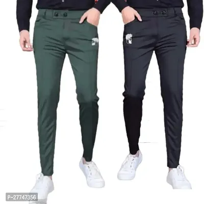 Classic Modal Solid Track Pants for Men, Pack of 2-thumb0