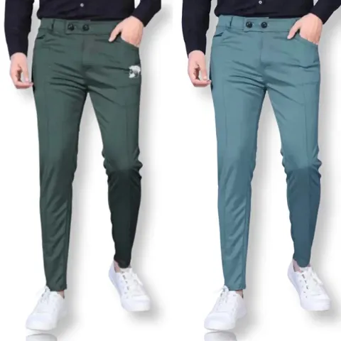 Classic Solid Track Pants for Men, Pack of 2