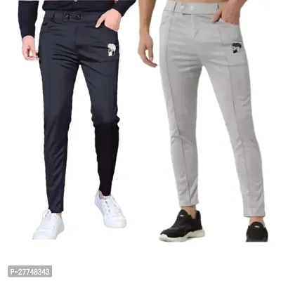 Classic Modal Solid Track Pants for Men, Pack of 2-thumb0