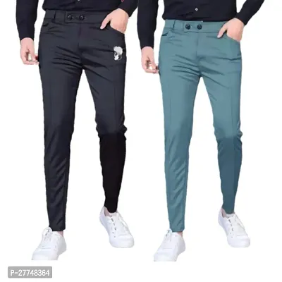 Classic Modal Solid Track Pants for Men, Pack of 2-thumb0